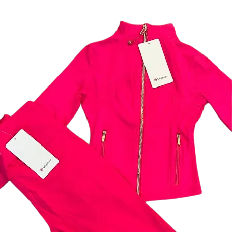 Pink lulu set w/ gold zipper
